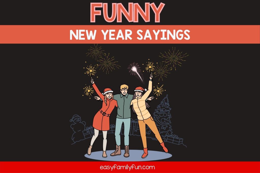 feature image: new year saying with 3 young adults holding a sparklers