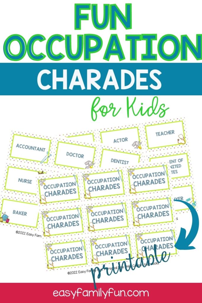 pin image: occupation charades cards printable