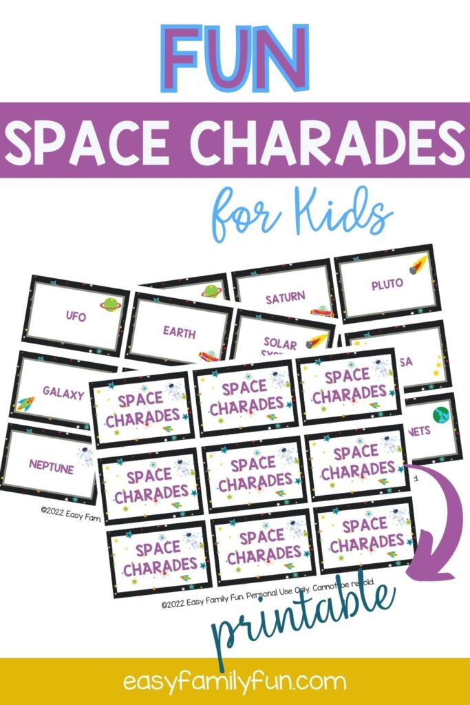 pin image: space charades cards printable