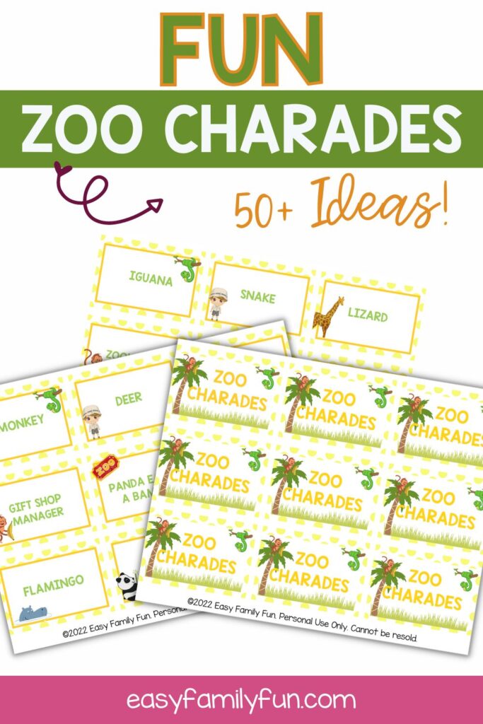 pin image: zoo charades cards printable