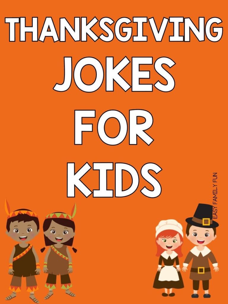 images of Indians and pilgrims on thanksgiving  jokes for kids card
