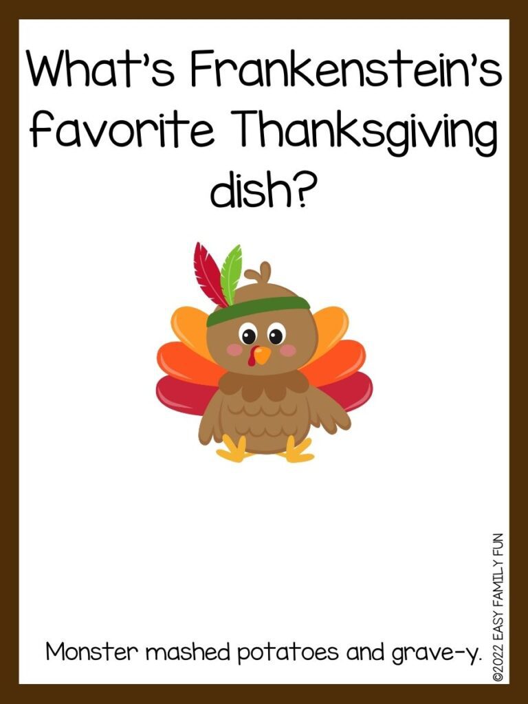Thanksgiving joke card with turkey image 