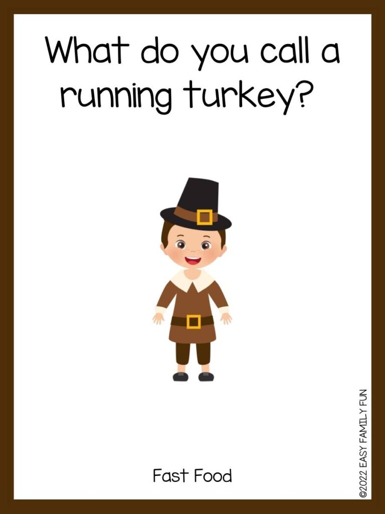 thanksgiving joke card with brown border