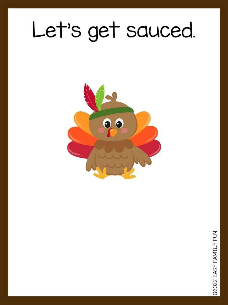 turkey with colorful feathers with brown border 