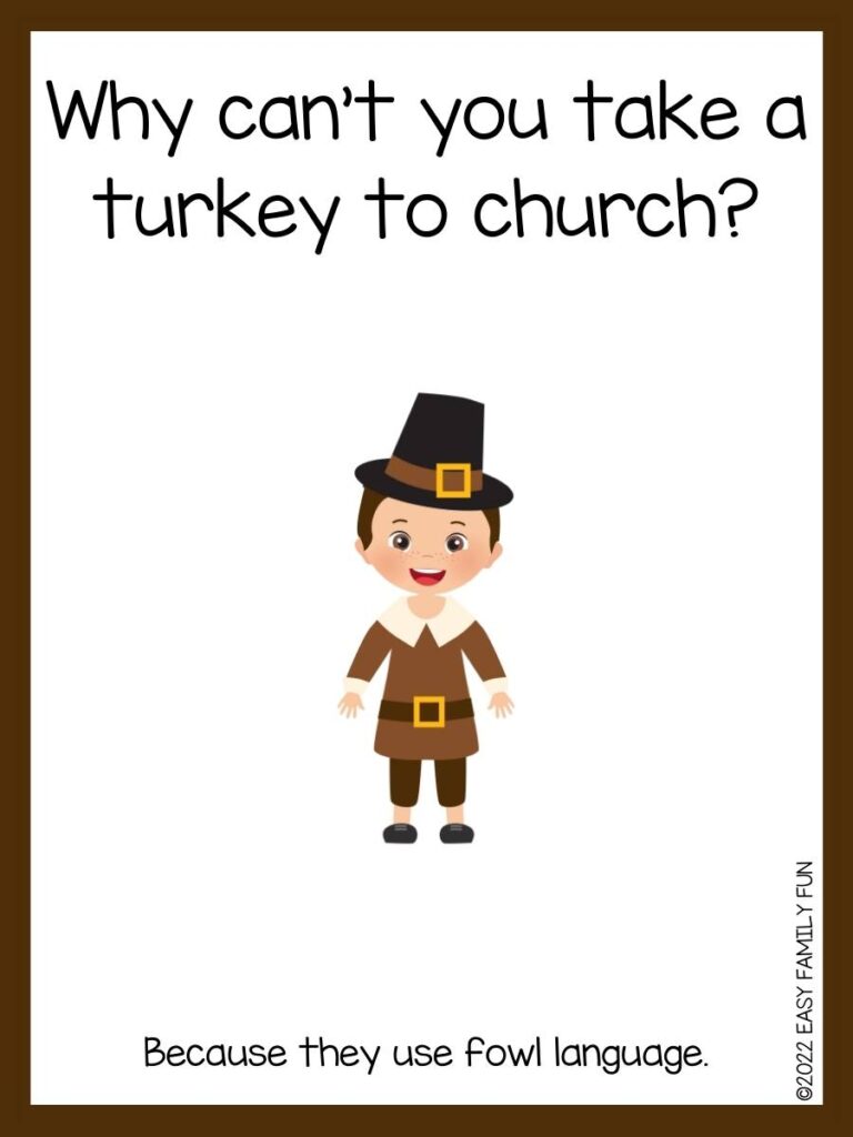 Why can't you take a turkey to church joke card