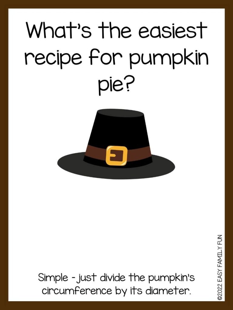 What is the easiest recipe for pumpkin pie joke with a brown border 