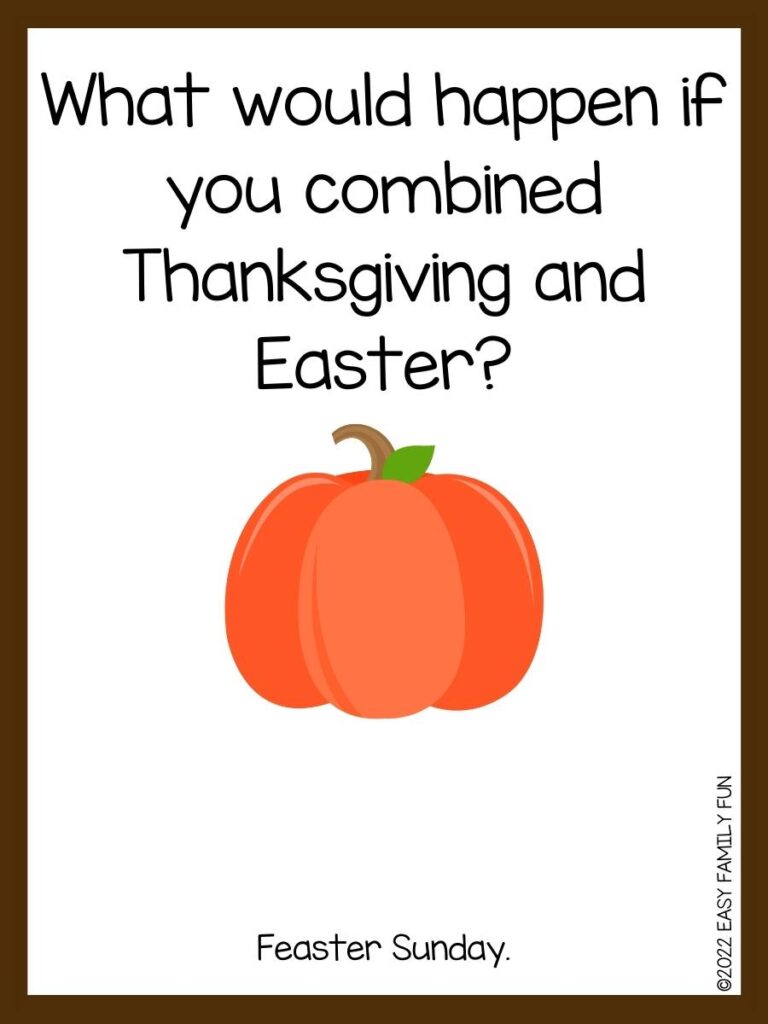 Joke card for kids with pumpkin