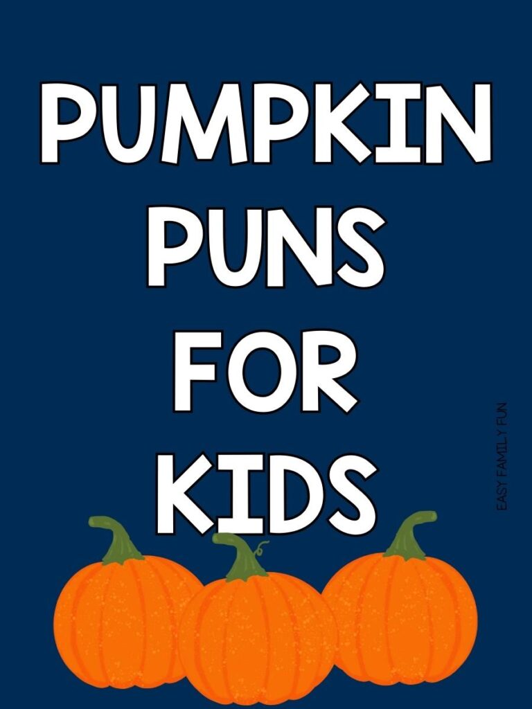 pumpkin puns for kids card with three pumpkins 