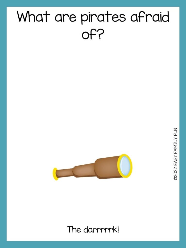 A light brown telescope with yellow rings. On white cardstock and a light blue border. 