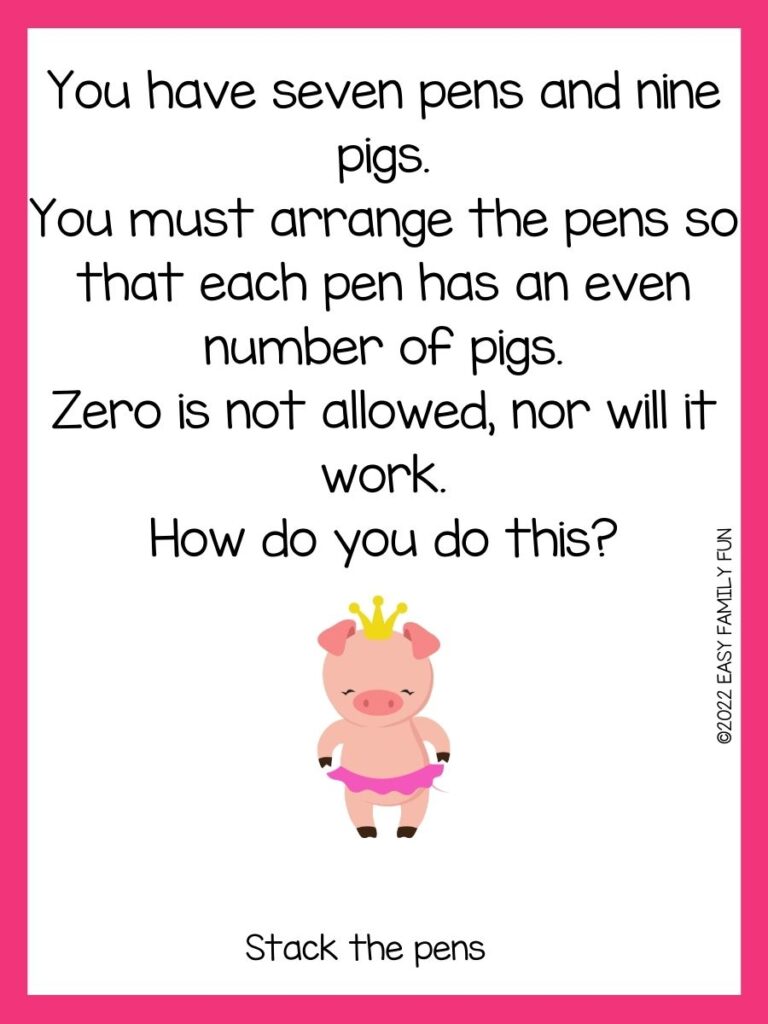 pink princess pig with pink border