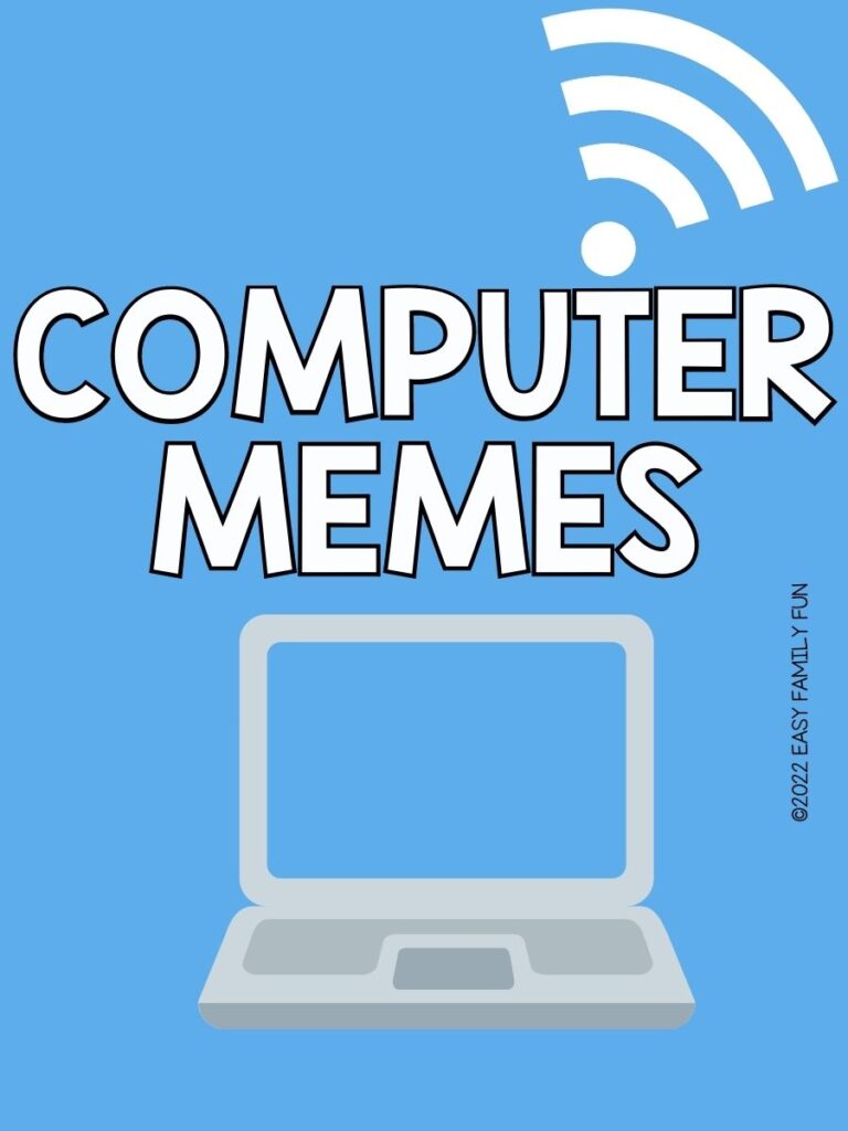 computer memes pin image on blue background 