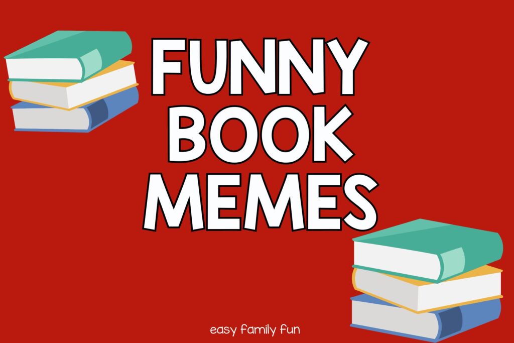 funny memes about books on red background. 