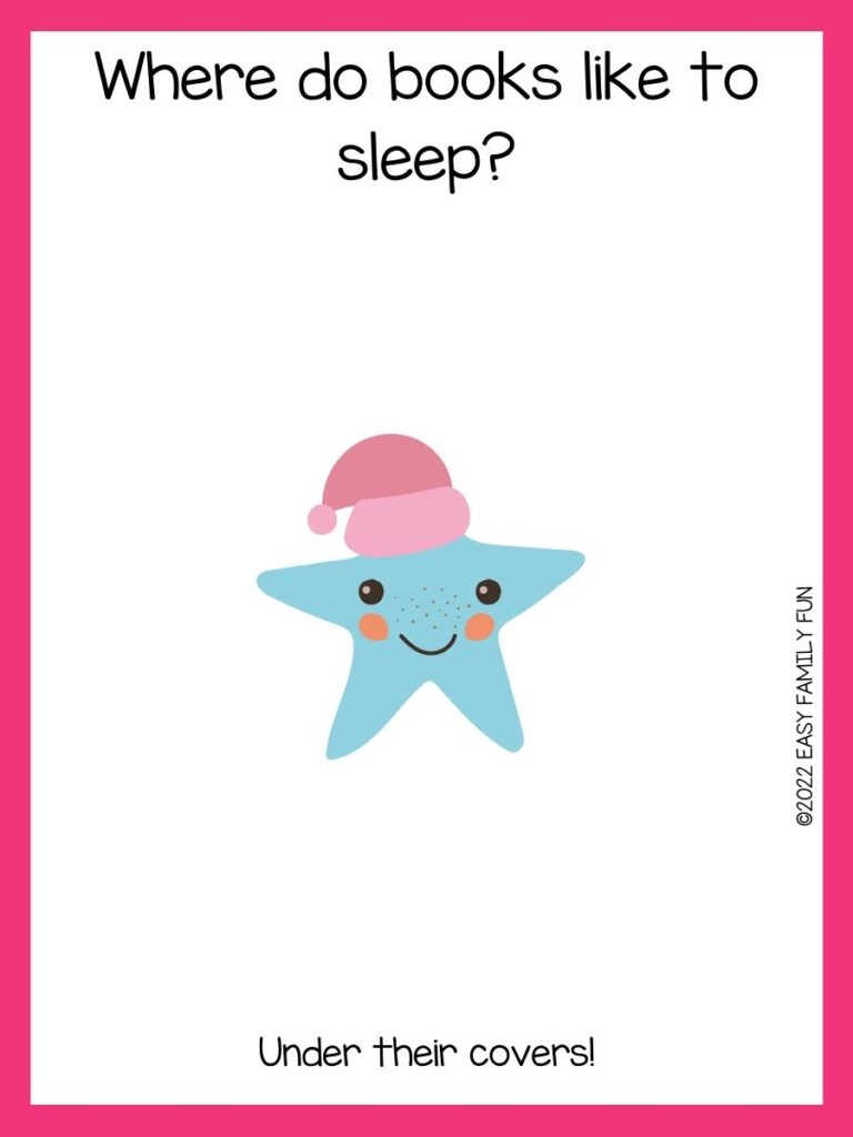 Star with pink border and joke.