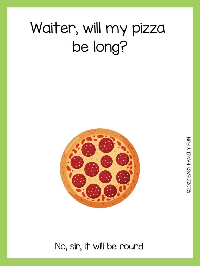 Pepperoni and cheese Pizza with white cardstock and lime green border. 