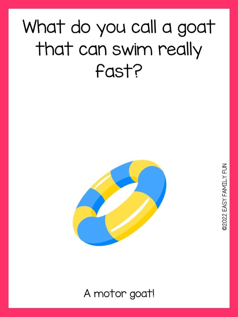 Blue and yellow inner tube with white cardstock and hot pink border