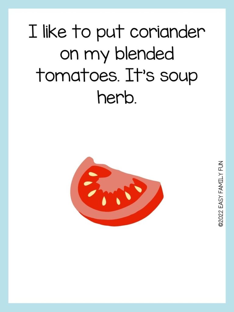 Sliced tomato on white background with light blue border.