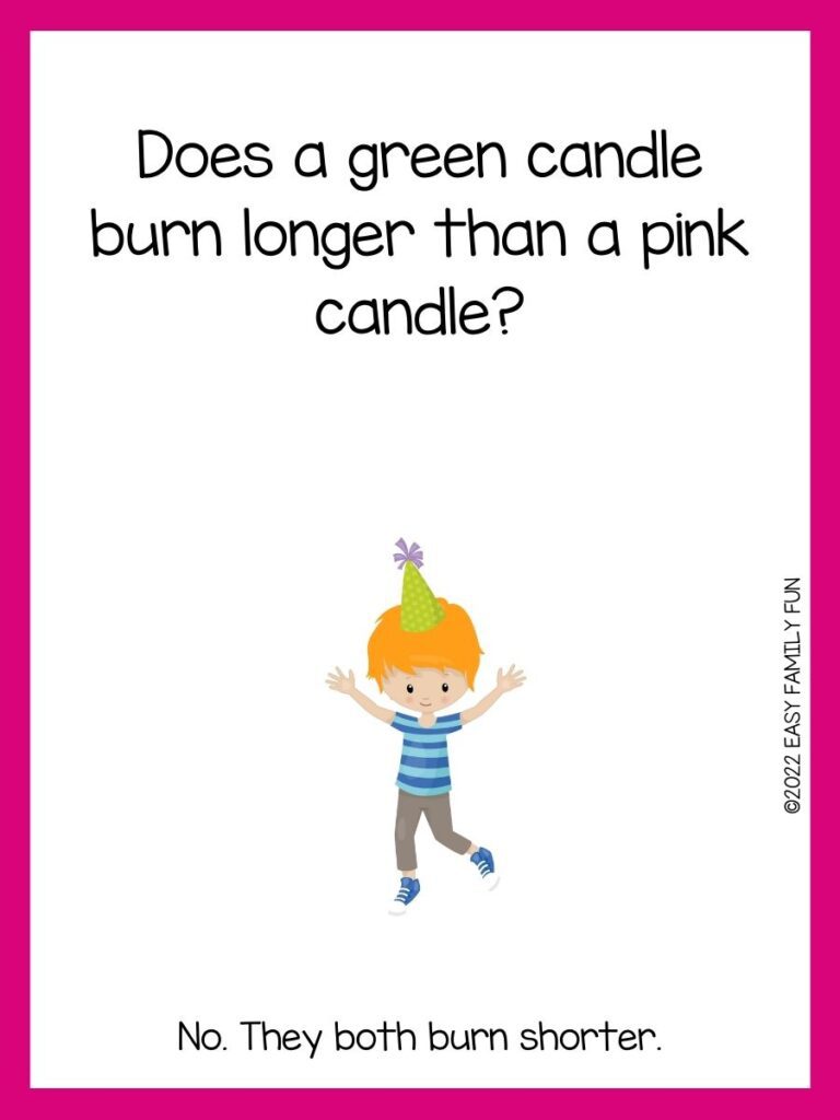 Birthday boy with pink border and birthday pun
