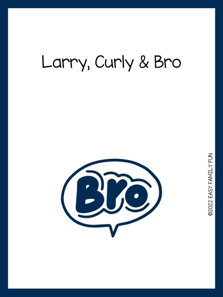 Speech bubble saying Bro with blue border and bro pun