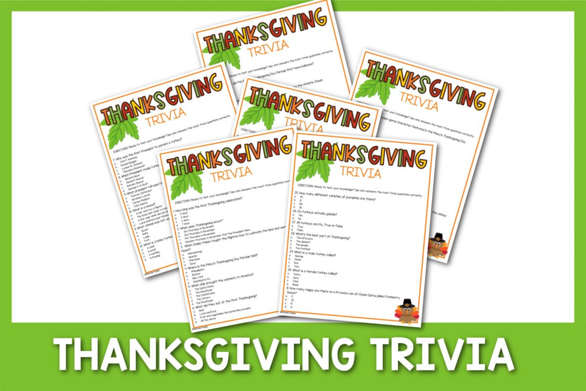 50 Festive Multiple Choice Thanksgiving Trivia Questions for Kids with