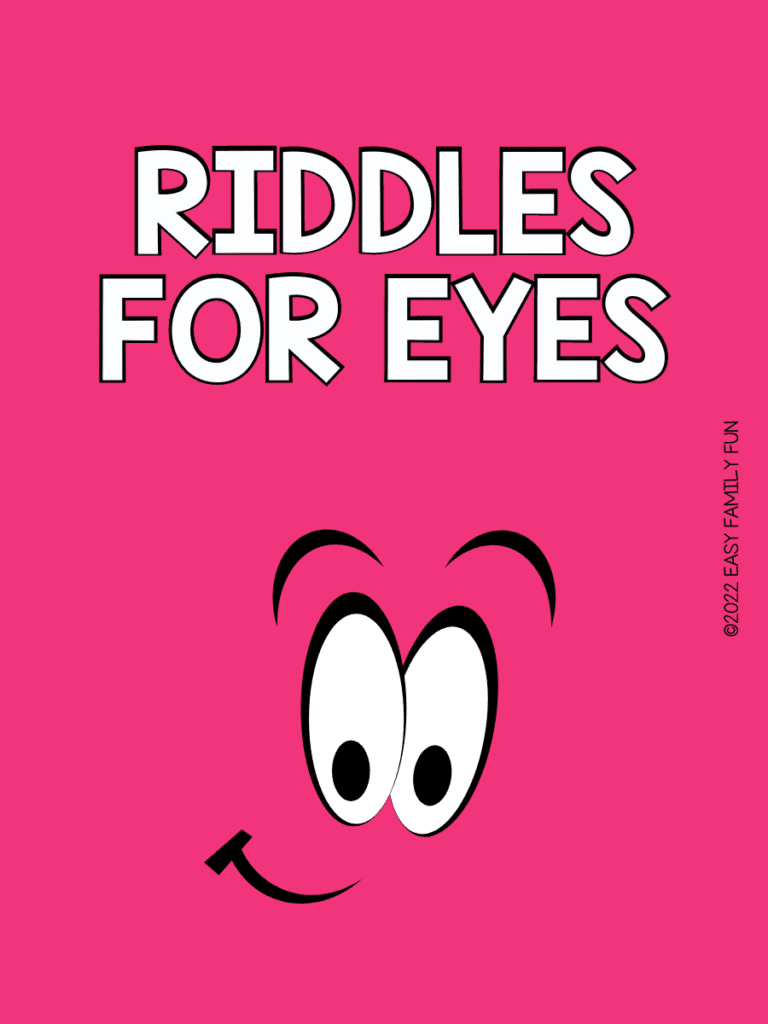 riddles for eyes on pink background