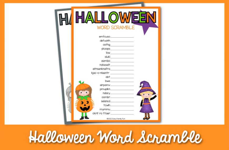 Free Halloween Word Scramble Printable