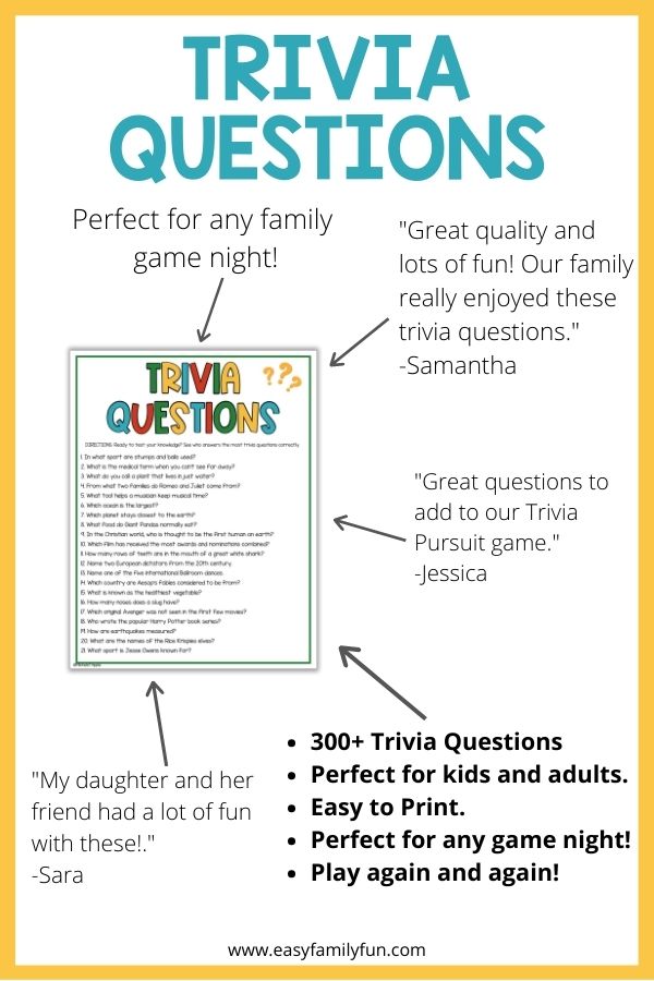 trivia question list image on yellow background