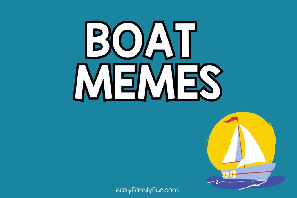 Boat memes on teal background