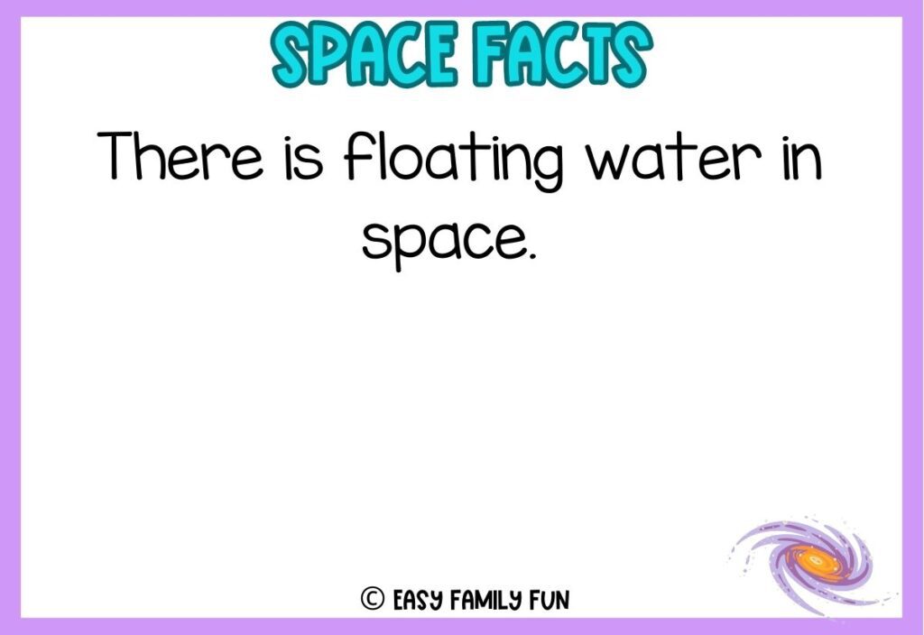 in post image with white background with purple border, bold blue title stating "space facts", image of galaxy, and space fact. 