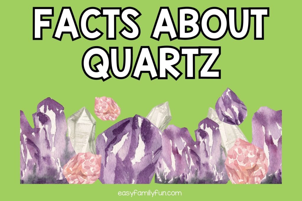 featured image with green background, bold white title stating "Facts About Quartz" and an image of quartz