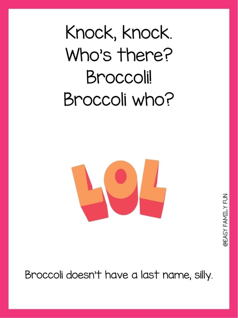 in post image with white background, pink border, black text with joke, and an image of LOL