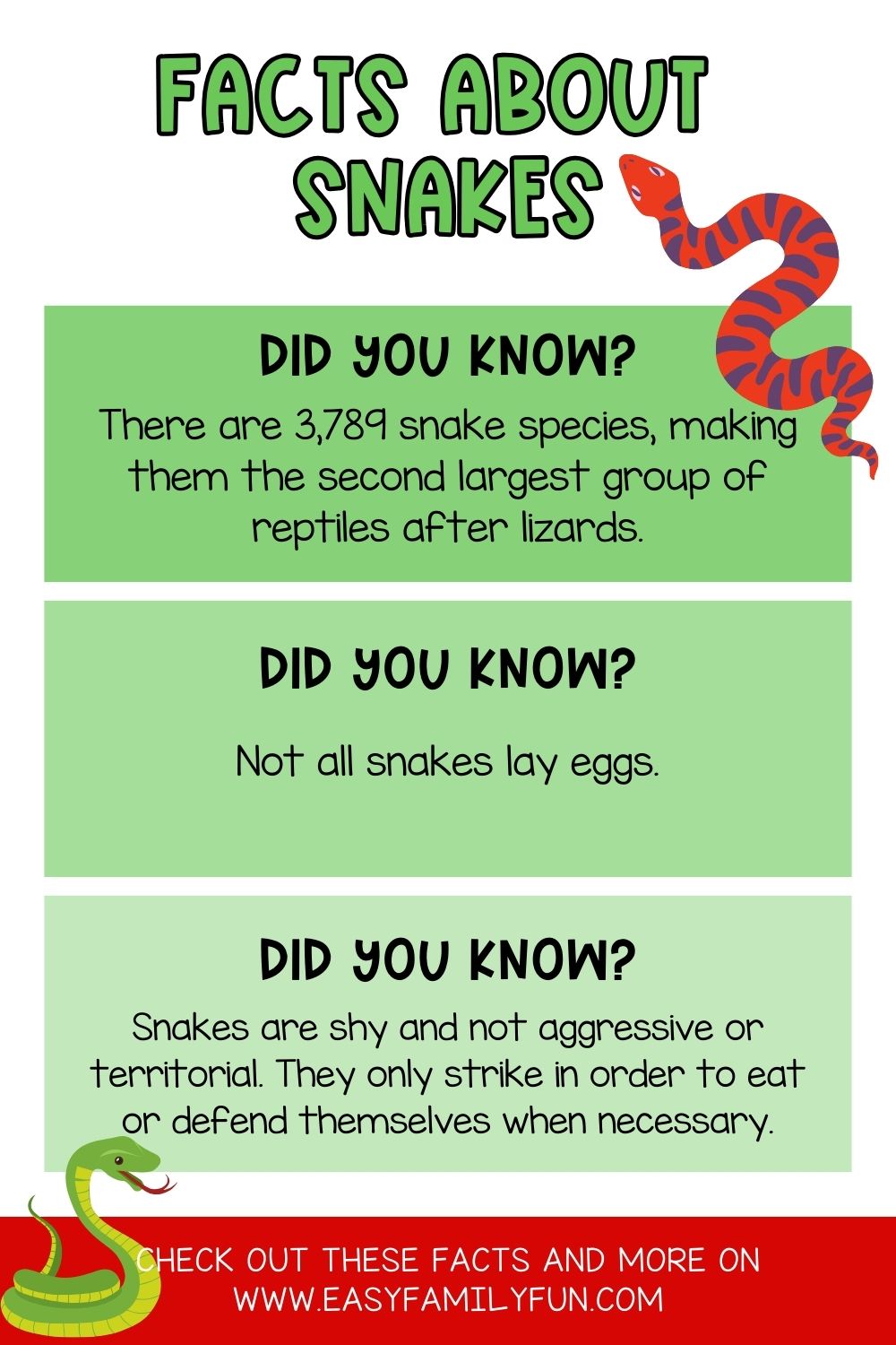 56 Interesting Facts About Snakes [Free Fact Cards]