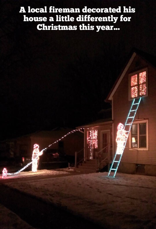 Christmas light meme about fireman Christmas light theme 