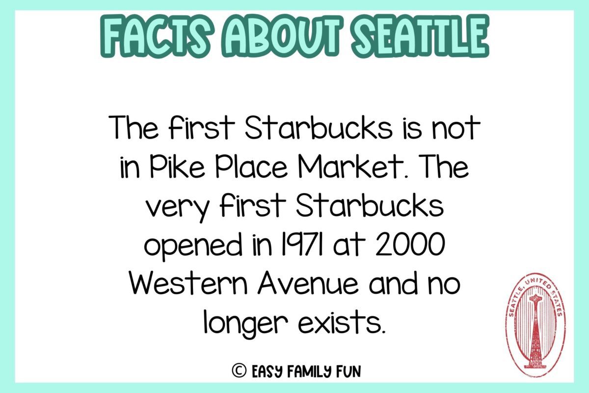 55 Interesting Facts About Seattle [Free Fact Cards] - Easy Family Fun ...