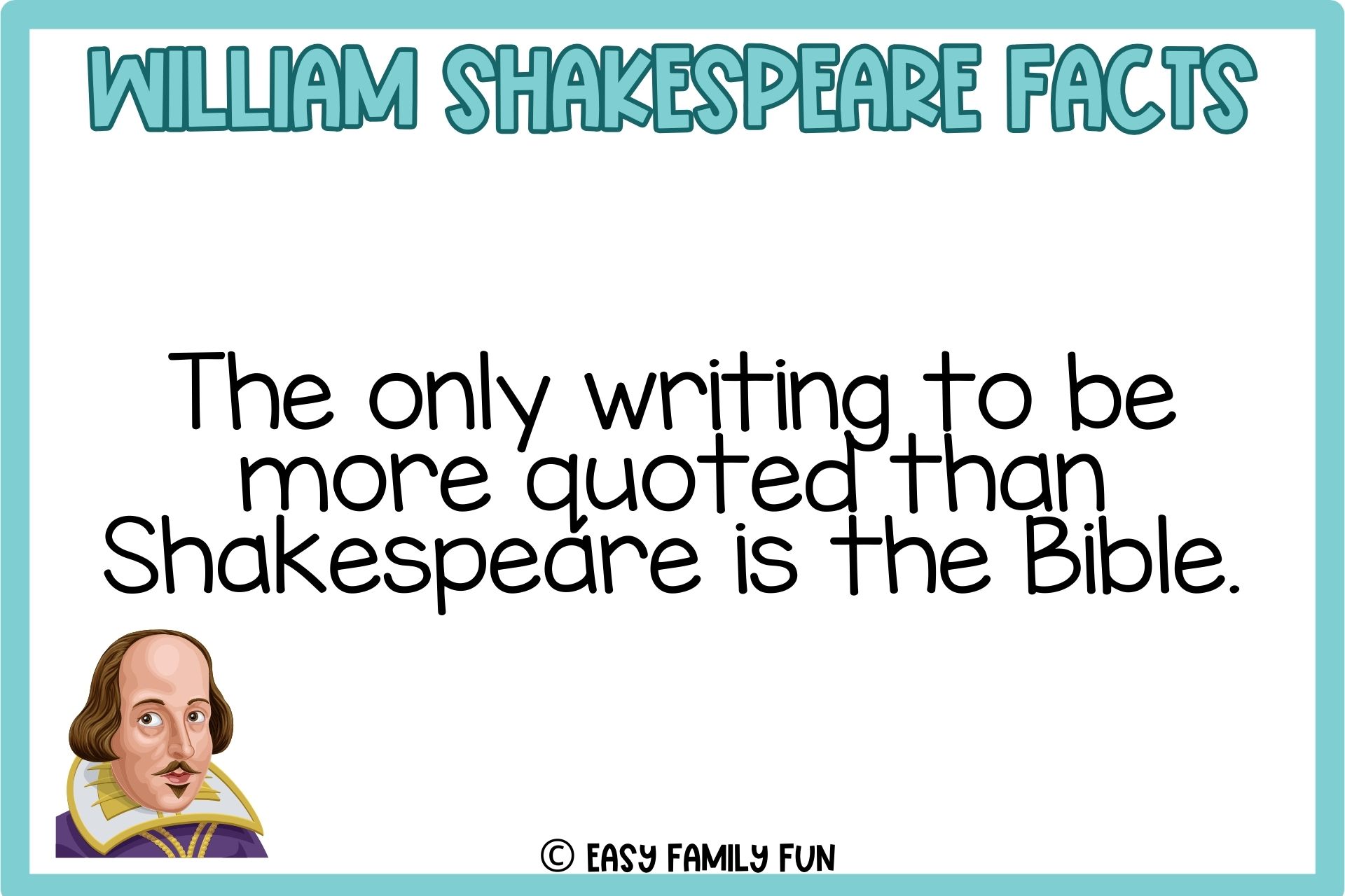 75 Facts About William Shakespeare [Plus Free Fact Cards] - Easy Family ...