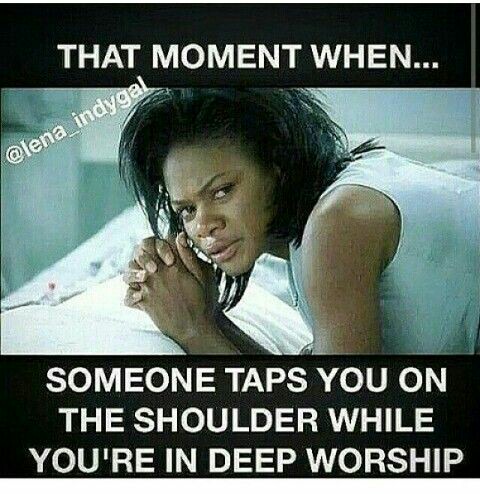 Funny Church memes about reaction on someone taps your shoulder