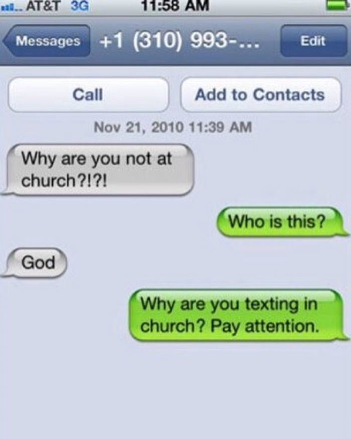 Funny Church memes about God texting you