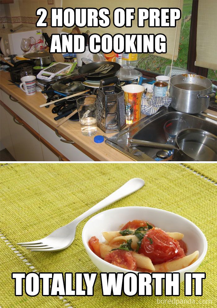 Funny Food Memes about 2hrs of preparation and cooking