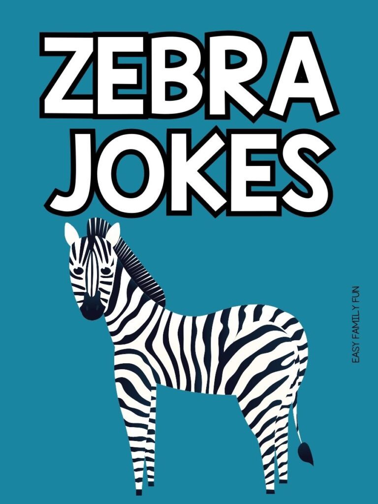 pinterest pin image with pink  background and white text that says “zebra jokes”
