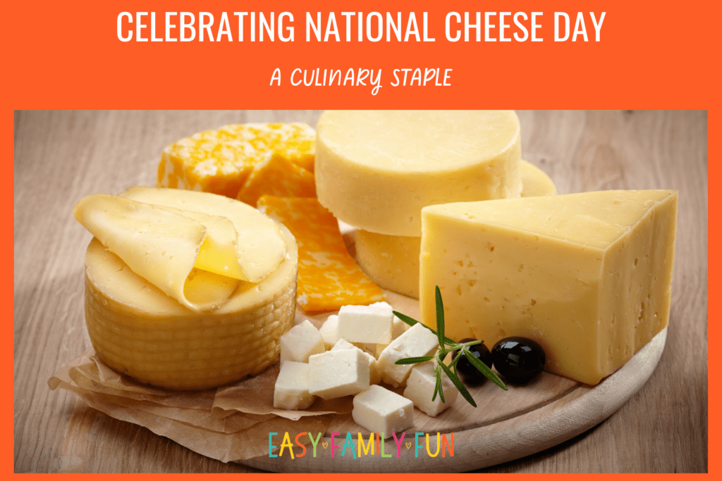 national cheese day feature image on orange background 